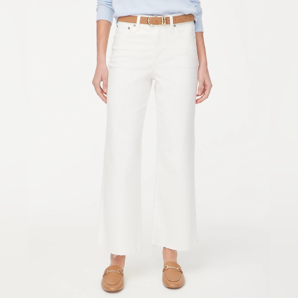 J.Crew Curvy wide-leg cropped jean in‎ all-day stretch Sz 33P | cotton